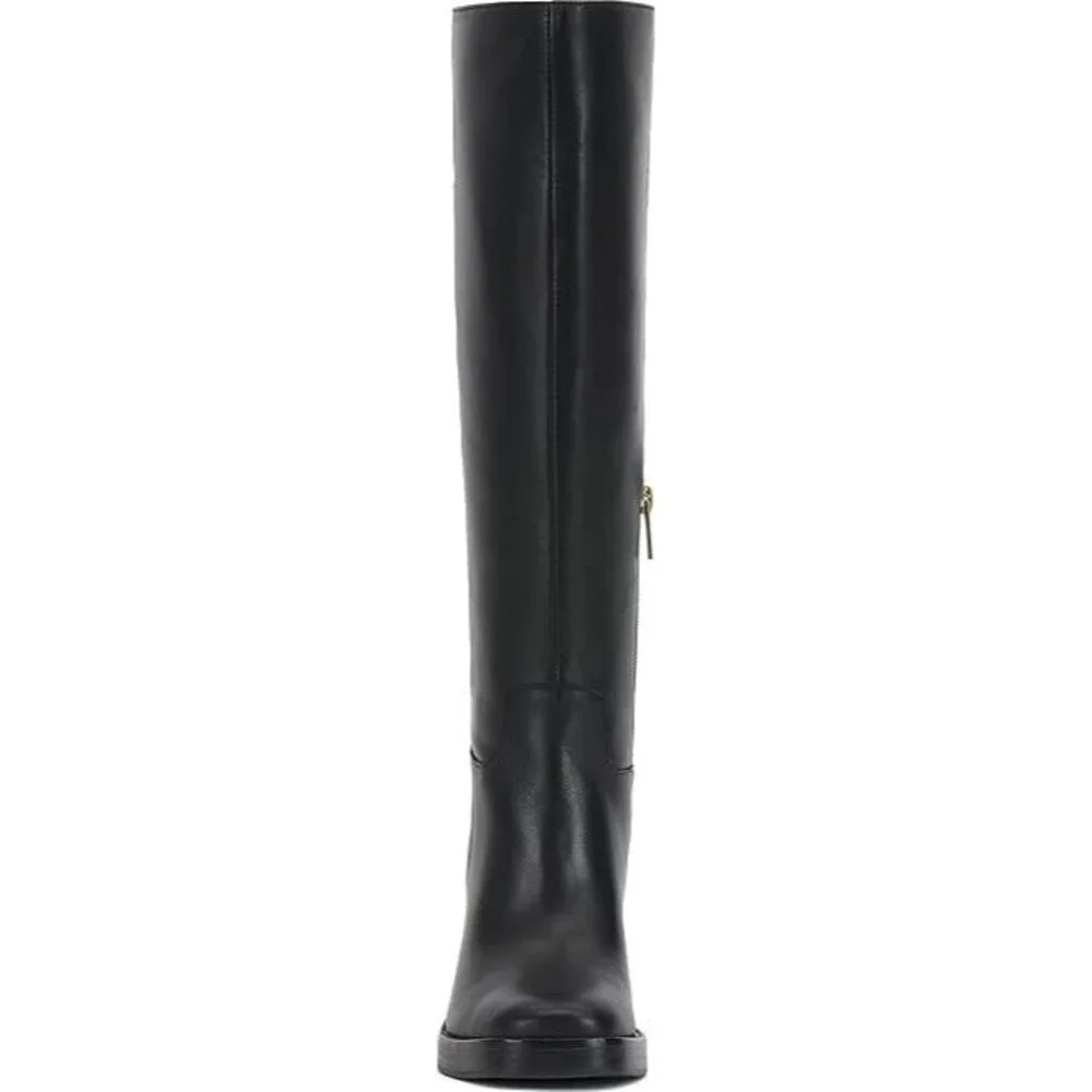 Vince Camuto Gibi Women's Knee High Boots Size 7 Wide Black Nappa Leather Heeled